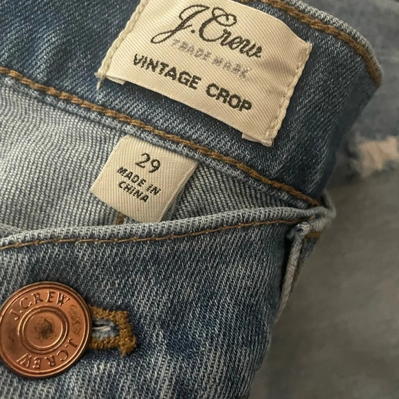 J. Crew High Rise Distressed Vintage Cropped Jeans Size 29 - Picture 4 of 12